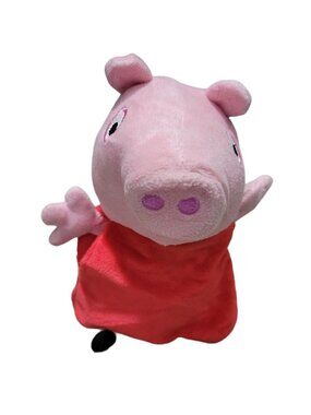 Peppa Pig Oinking Sounds 8 inch Plush Pink Red Dress Stuffed Animal Toy